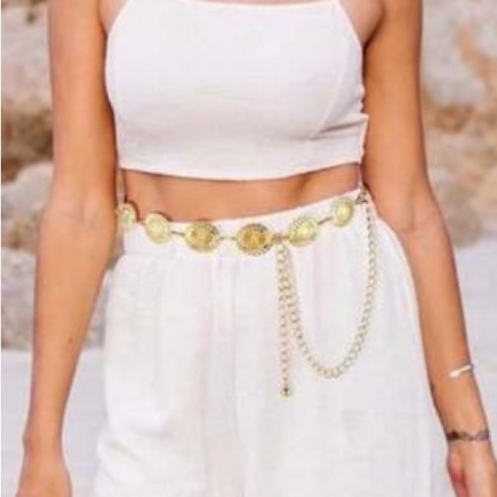 Vintage Style Layered Gold Chain Belt Dress Sweater Belt Womens Accessories - Picture 2 of 13
